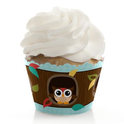 Owl - Look Whooo's Having A Baby - Baby Shower Cupcake Wrappers