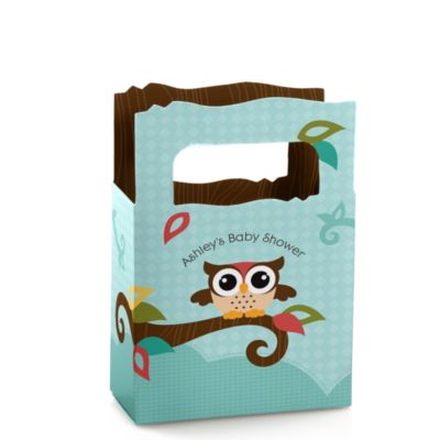Owl - Look Whooo's Having A Baby - Personalized Baby Shower Mini Favor Boxes