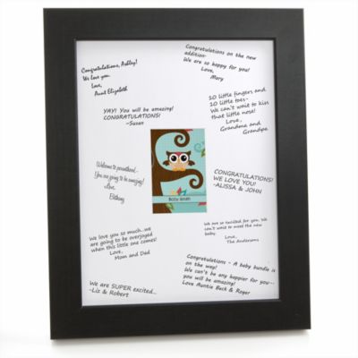 Owl - Look Whooo's Having A Baby - Personalized Baby Shower Signature Mat Gift