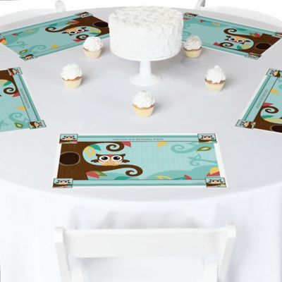 Owl - Look Whooo's Having A Birthday - Personalized Birthday Party Placemats