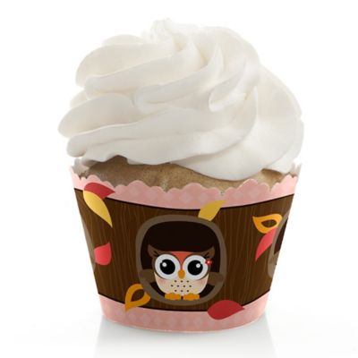 Owl Girl - Look Whooo's Having A Birthday - Birthday Party Cupcake Wrappers