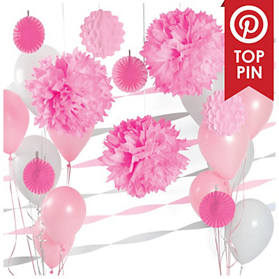 Pink & White - Baby Shower Decoration Kit | BigDotOfHappiness.