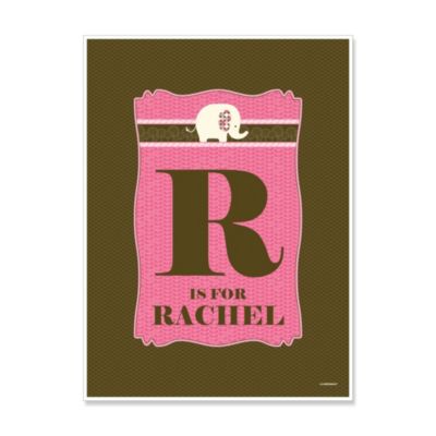 Pink Baby Elephant - Personalized Baby Shower Poster Gift