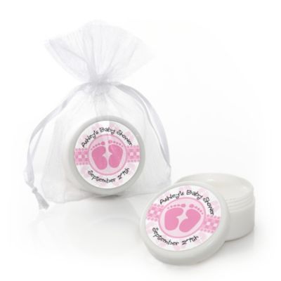 Baby Feet Pink - Personalized Baby Shower Lip Balm Favors