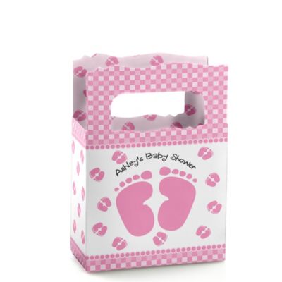Baby Feet Pink - Personalized Baby Shower Mini Favor Boxes