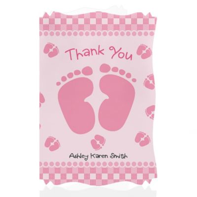 Baby Feet Pink - Personalized Baby Shower Thank You Cards