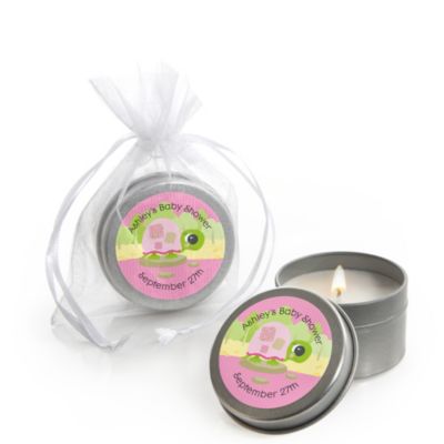 Pink Baby Turtle - Personalized Baby Shower Candle Tin Favors