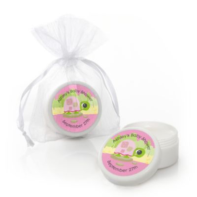 Pink Baby Turtle - Personalized Baby Shower Lip Balm Favors