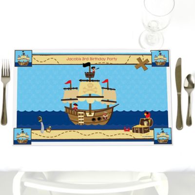 Ahoy Mates!  Pirate - Personalized Birthday Party Placemats