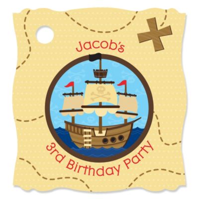 Ahoy Mates! Pirate - Personalized Birthday Party Tags - 20 ct