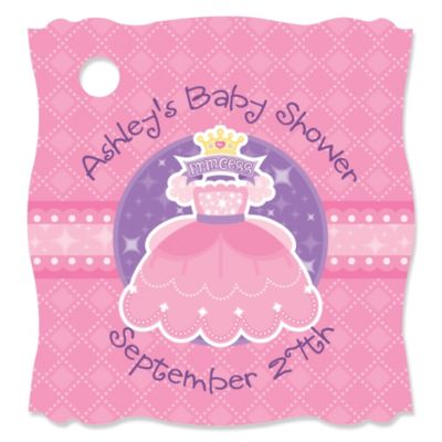 Pretty Princess - Personalized Baby Shower Tags - 20 ct