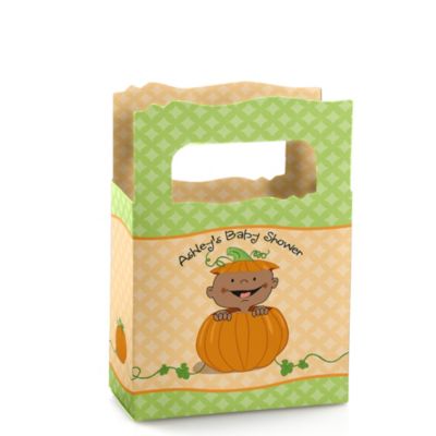 Little Pumpkin African American - Personalized Baby Shower Mini Favor Boxes