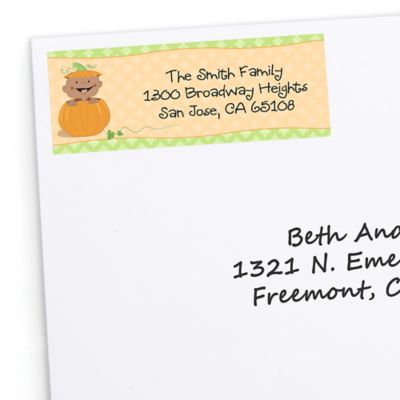 Little Pumpkin African American - Personalized Birthday Party Return Address Labels - 30 ct