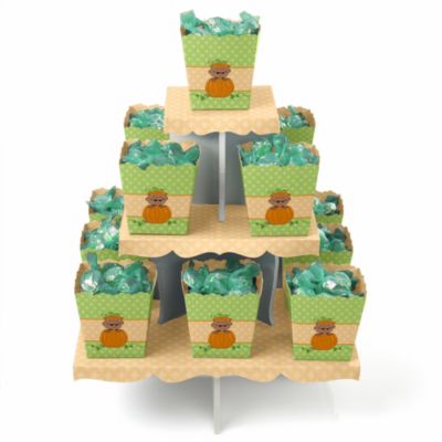 Little Pumpkin African American - Birthday Party Candy Stand and 13 Candy Boxes