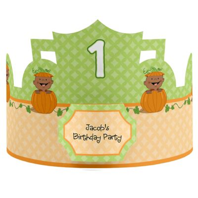 Little Pumpkin African American - Personalized Birthday Party Hats