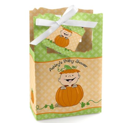 Little Pumpkin Caucasian - Personalized Baby Shower Favor Boxes