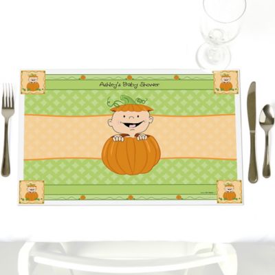 Little Pumpkin Caucasian- Personalized Baby Shower Placemats