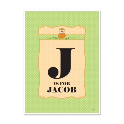 Little Pumpkin Caucasian - Personalized Baby Shower Poster Gift