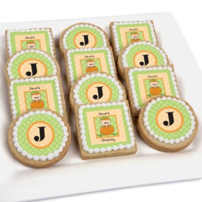Little Pumpkin Caucasian - Personalized Birthday Party Cookies