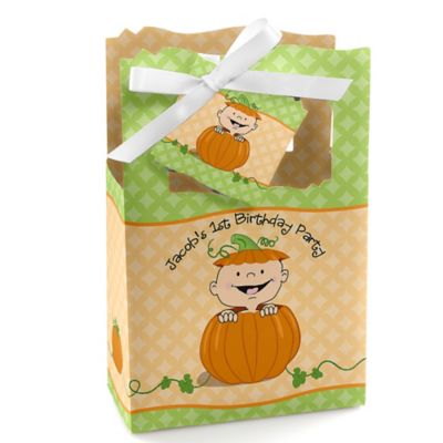Little Pumpkin Caucasian - Personalized Birthday Party Favor Boxes