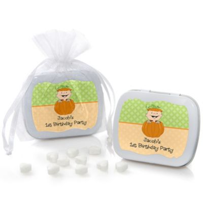 Little Pumpkin Caucasian - Personalized Birthday Party Mint Tin Favors