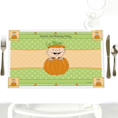 Little Pumpkin Caucasian - Personalized Birthday Party Placemats
