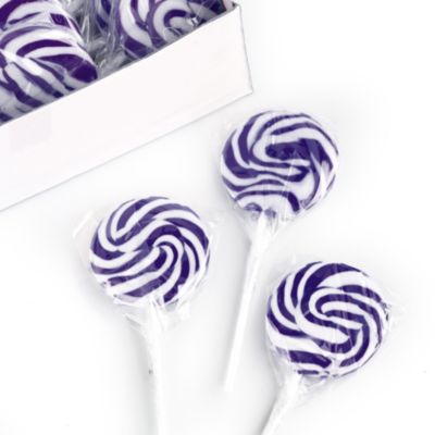 Purple - Grape Swirl Lollipops - Baby Shower Candy - 24 ct