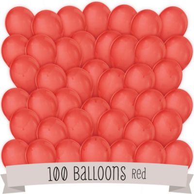 Red - Birthday Party Latex Balloons - 100 ct