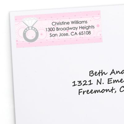 With This Ring - Personalized Bridal Shower Return Address Labels - 30 ct
