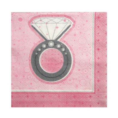 With This Ring - Bridal Shower Beverage Napkins - 16 ct