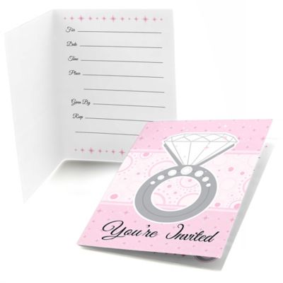 With This Ring - Bridal Shower Fill In Invitations - 8 ct