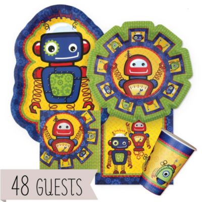 Robot Birthday Party on Robots   Birthday Party 48 Big Dot Bundle   Bigdotofhappiness Com