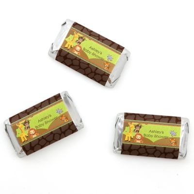 Funfari&trade; - Fun Safari Jungle - Personalized Baby Shower Mini Candy Bar Wrapper Favors - 20 ct