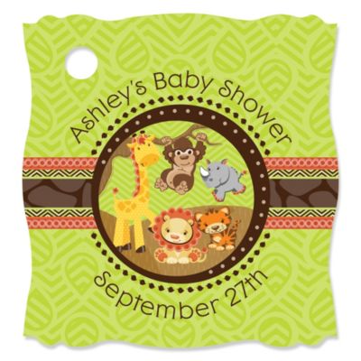 Funfari&trade; - Fun Safari Jungle  - Personalized Baby Shower Tags - 20 ct