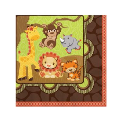 Funfari&trade; - Fun Safari Jungle - Birthday Party Beverage Napkins - 16 ct