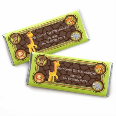 Funfari&trade; - Fun Safari Jungle - Personalized Birthday Party Candy Bar Wrapper Favors