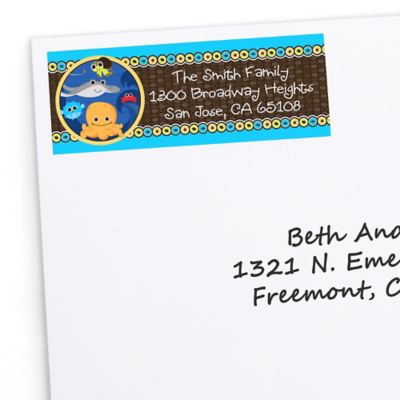 Under The Sea Critters - Personalized Birthday Party Return Address Labels - 30 ct