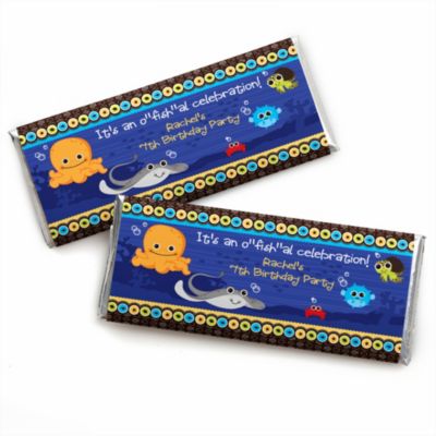 Under The Sea Critters - Personalized Birthday Party Candy Bar Wrapper Favors