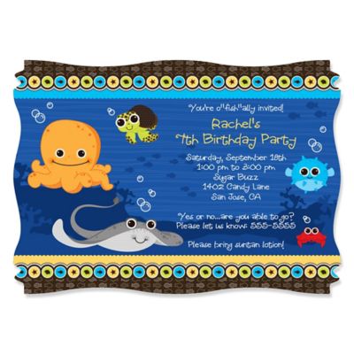 Under The Sea Critters - Personalized Birthday Party Invitations