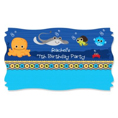 Under The Sea Critters - Personalized Birthday Party Name Tag Stickers - 8 ct