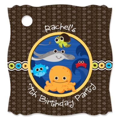Under The Sea Critters - Personalized Birthday Party Tags - 20 ct