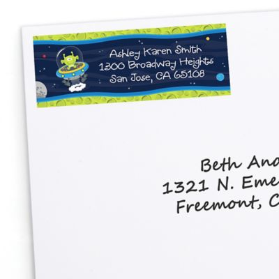 Lil' Space Alien - Personalized Baby Shower Return Address Labels - 30 ct