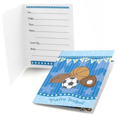 All Star Sports - Baby Shower Fill In Invitations - 8 ct