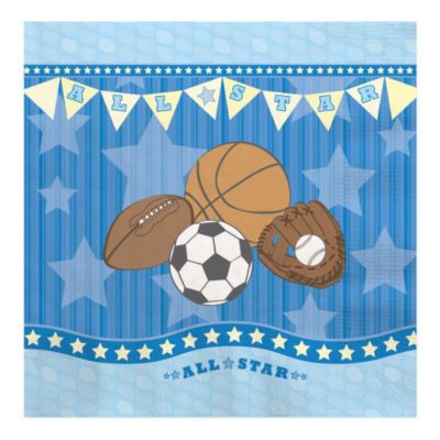 All Star Sports - Baby Shower Luncheon Napkins - 16 ct