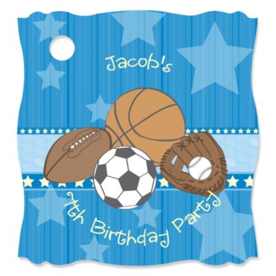 All Star Sports - Personalized Birthday Party Tags - 20 ct