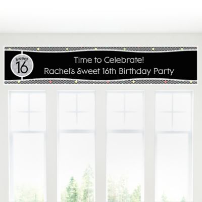 Sweet Sixteen Birthday - Personalized Birthday Party Banners