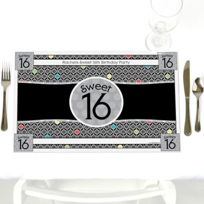 Sweet Sixteen - Personalized Birthday Party Placemats