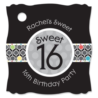 Sweet Sixteen Birthday - Personalized Birthday Party Tags - 20 ct