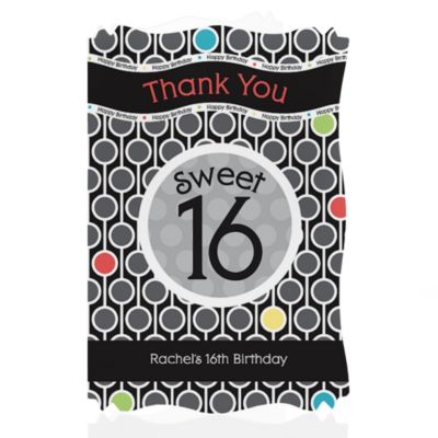 Sweet Sixteen Birthday - Personalized Birthday Party Thank You Cards