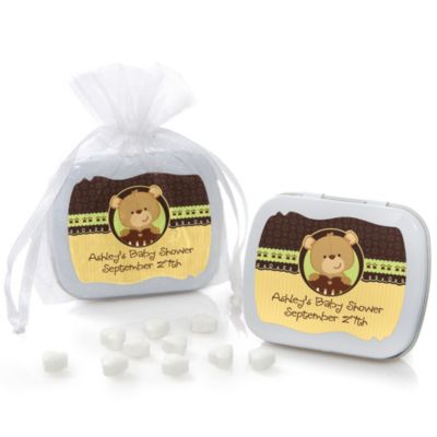 Baby Teddy Bear - Personalized Baby Shower Mint Tin Favors